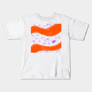 Orange pink watercolor art design Kids T-Shirt